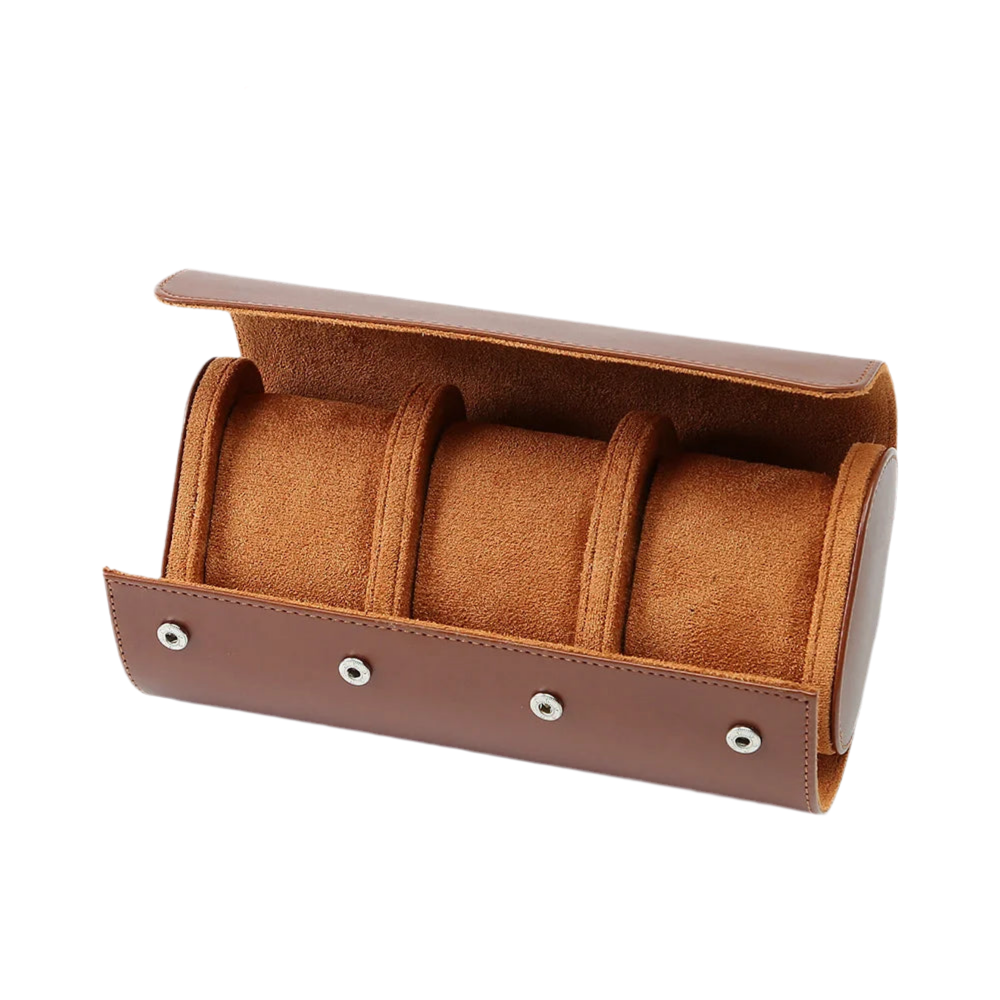 1/2/3-Slot Watch Roll Personalized Leather Travel Case - Custom Watch Case - Watch Storage Box