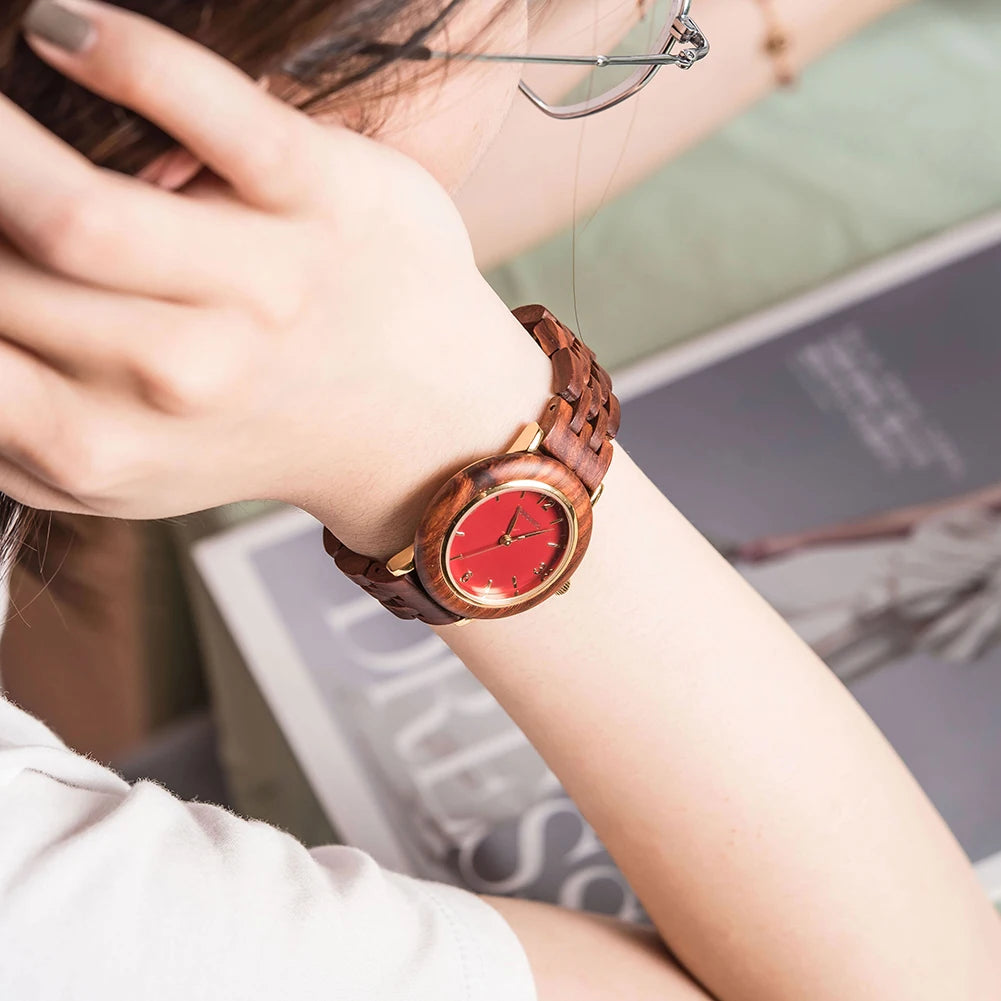 Wood Women’s Watch Simple Ladies Quartz Wristwatch Relógio Feminine