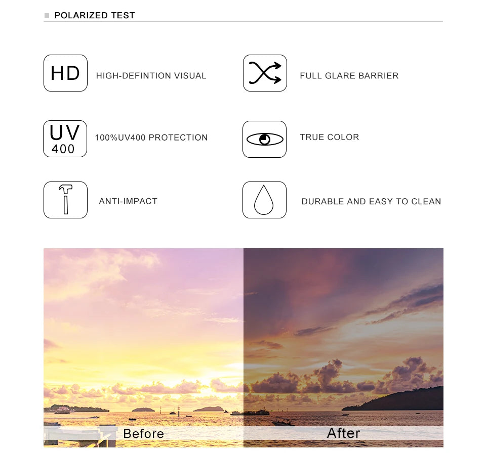 Sunglasses For Men With Mirror Lenses - UV400 Polarized And Square Bamboo Frames