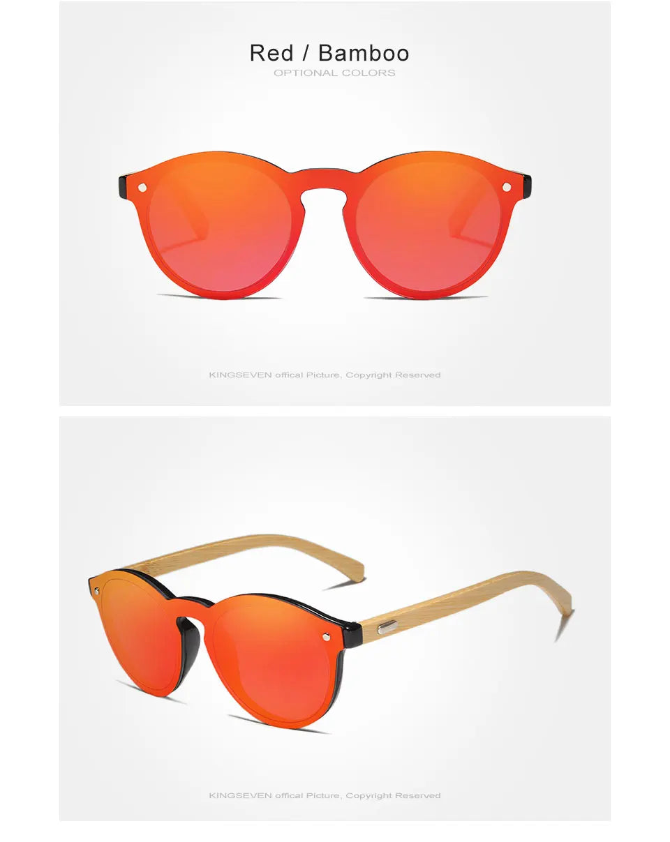Unisex Wooden Sunglasses For Men And Women - Rimless Mirror Lenses With UV400 Sun Protection