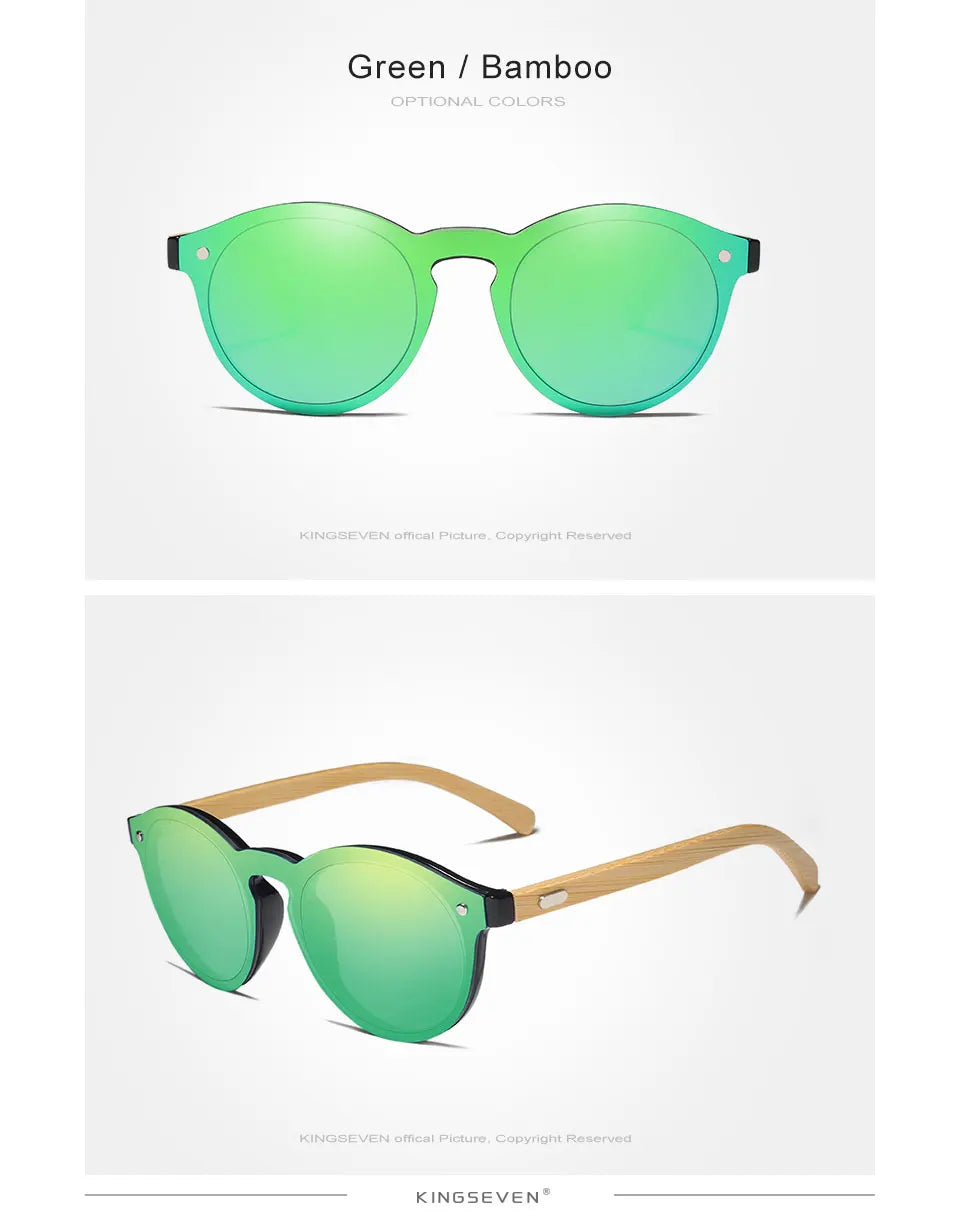Unisex Wooden Sunglasses For Men And Women - Rimless Mirror Lenses With UV400 Sun Protection