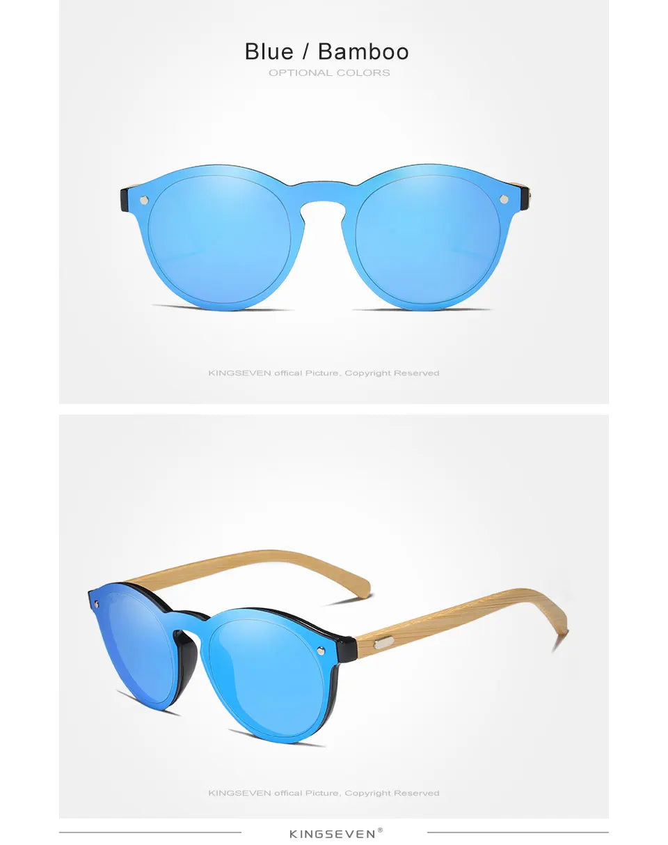 Unisex Wooden Sunglasses For Men And Women - Rimless Mirror Lenses With UV400 Sun Protection