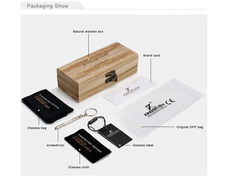 Men’s Designer Bamboo Sunglasses - Polarized UV400  Shades Safe For Driving Outdoor Causal Eyewear