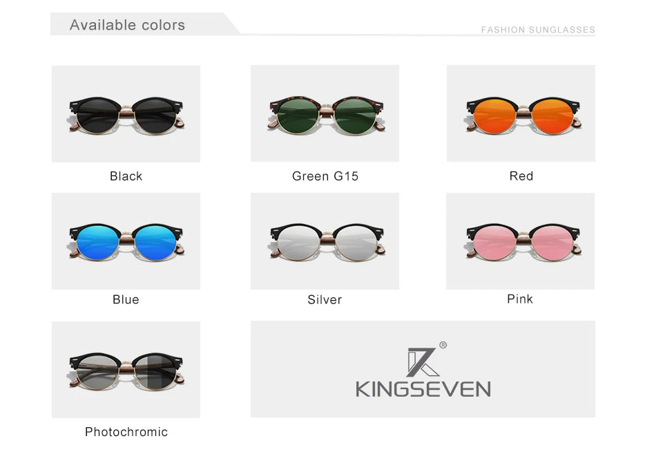 Men’s Polarized Wooden Sunglasses - UV400 Protection With Round Cat Eye Lenses