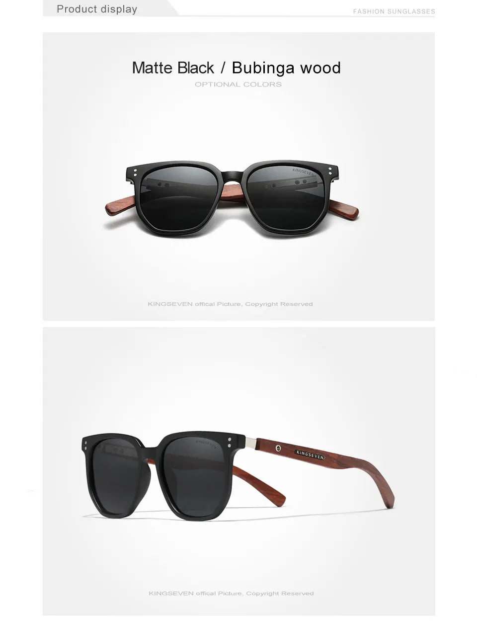 Men’s Retro Shape Wooden Sunglasses For Men - Polarized Square Lenses With UV Sunlight Protection