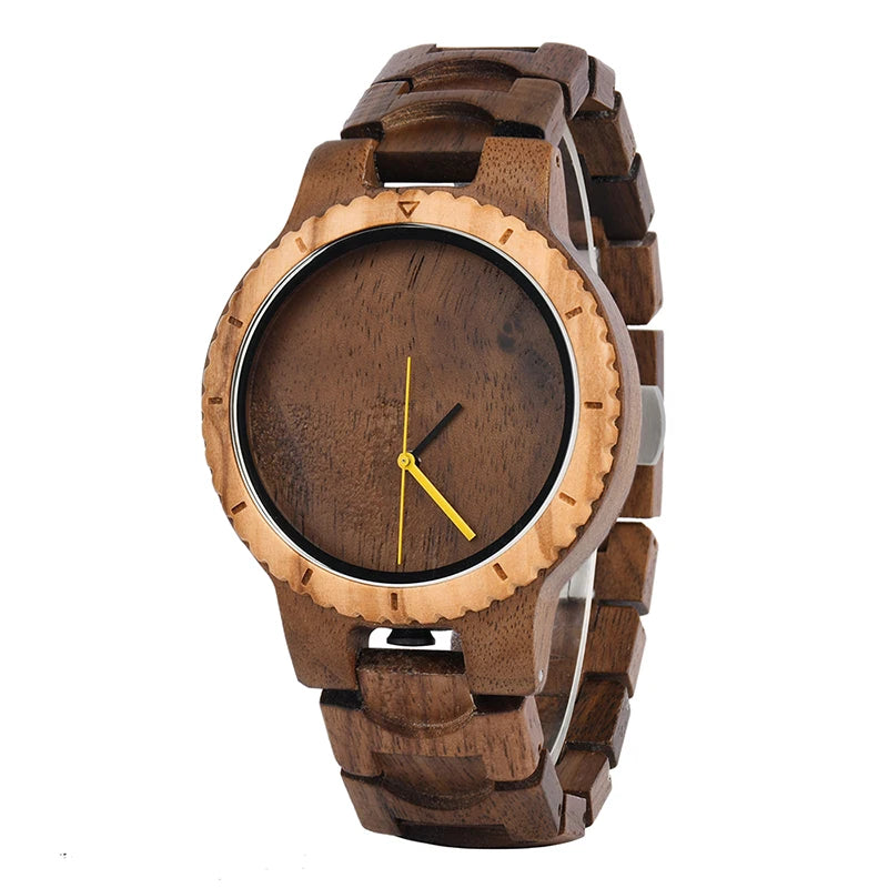 Unisex Wooden Watch for Men and Women - Fashionable Luxury Timepiece - Quartz Movement With Numberless Face