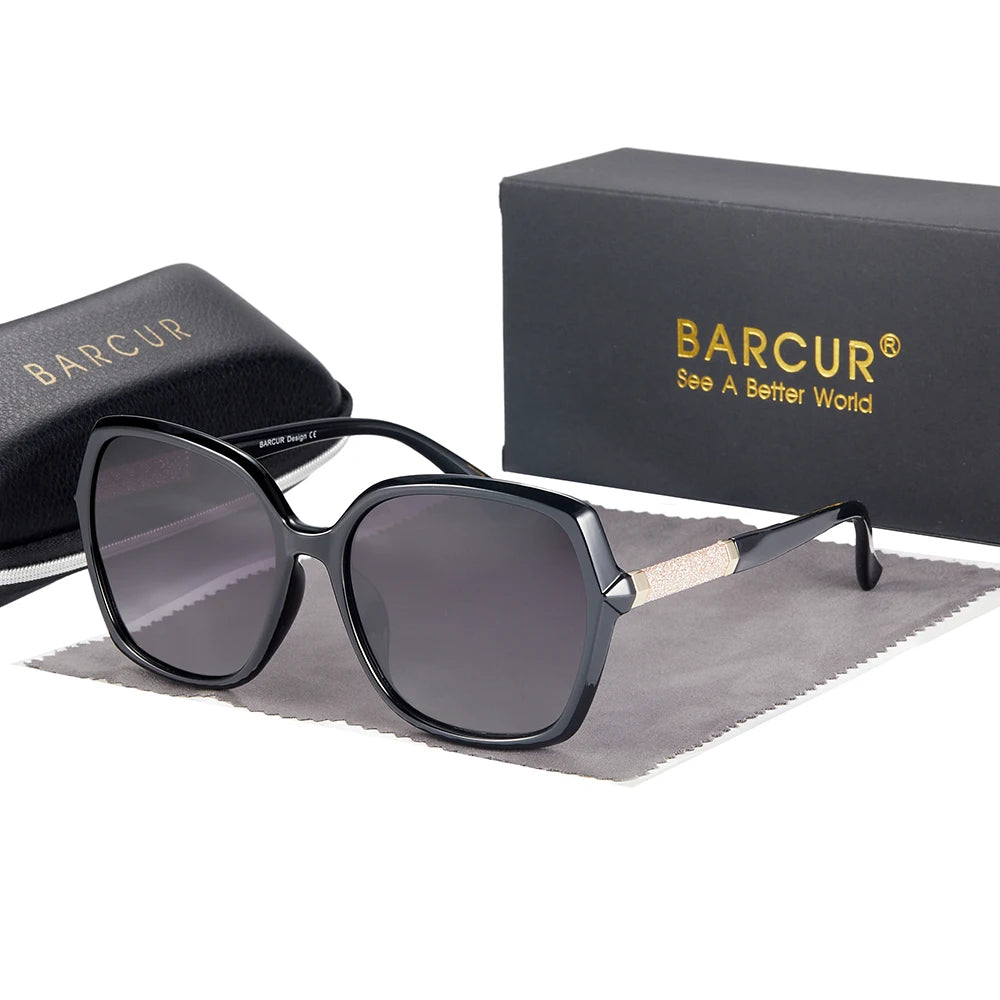 Designer Polarized Sunglasses For Women - Cat Eye Shaped UV400 Protection Gradient Lenses