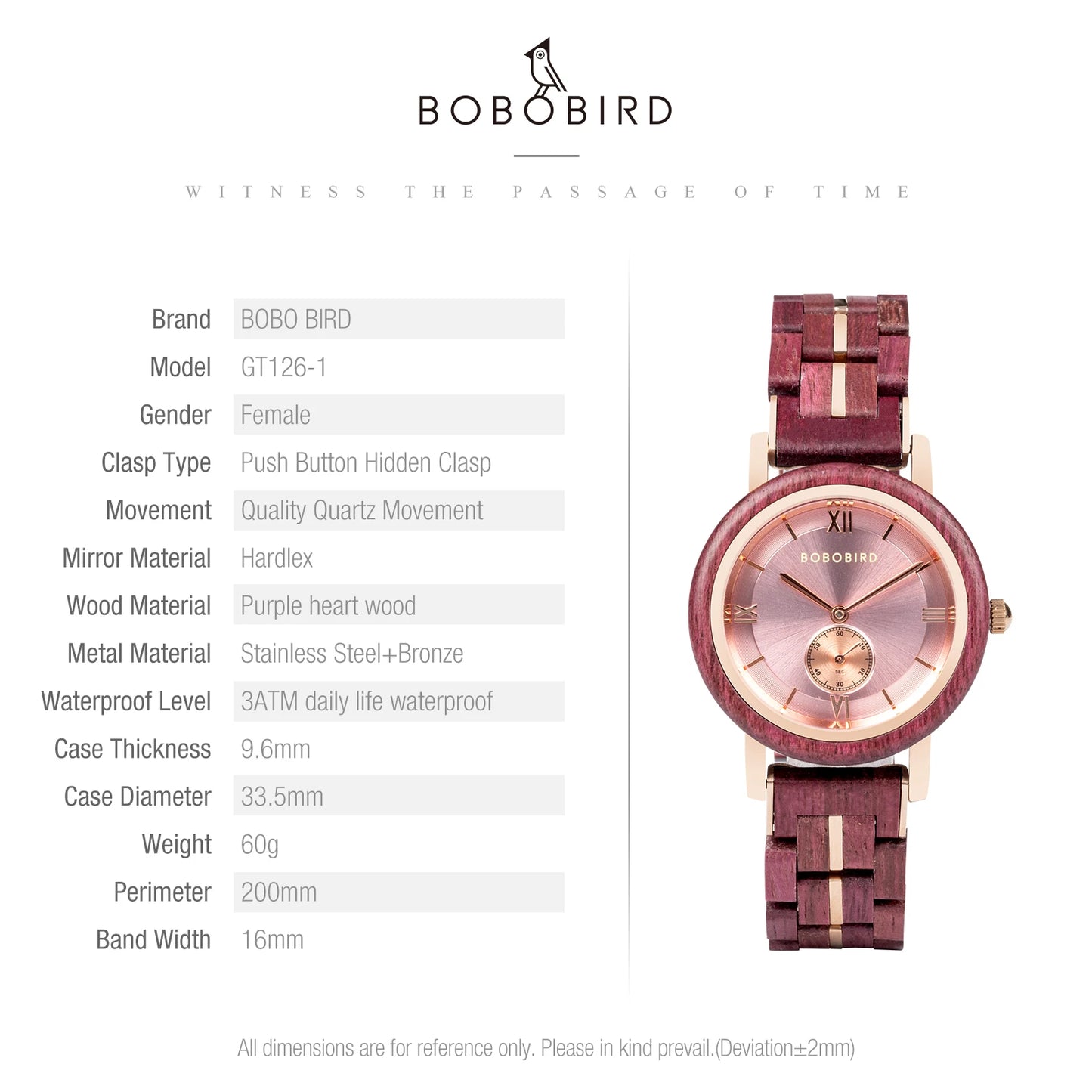 Women's Luxury Wooden Watches for Women - Roman Numerals - Quartz Style