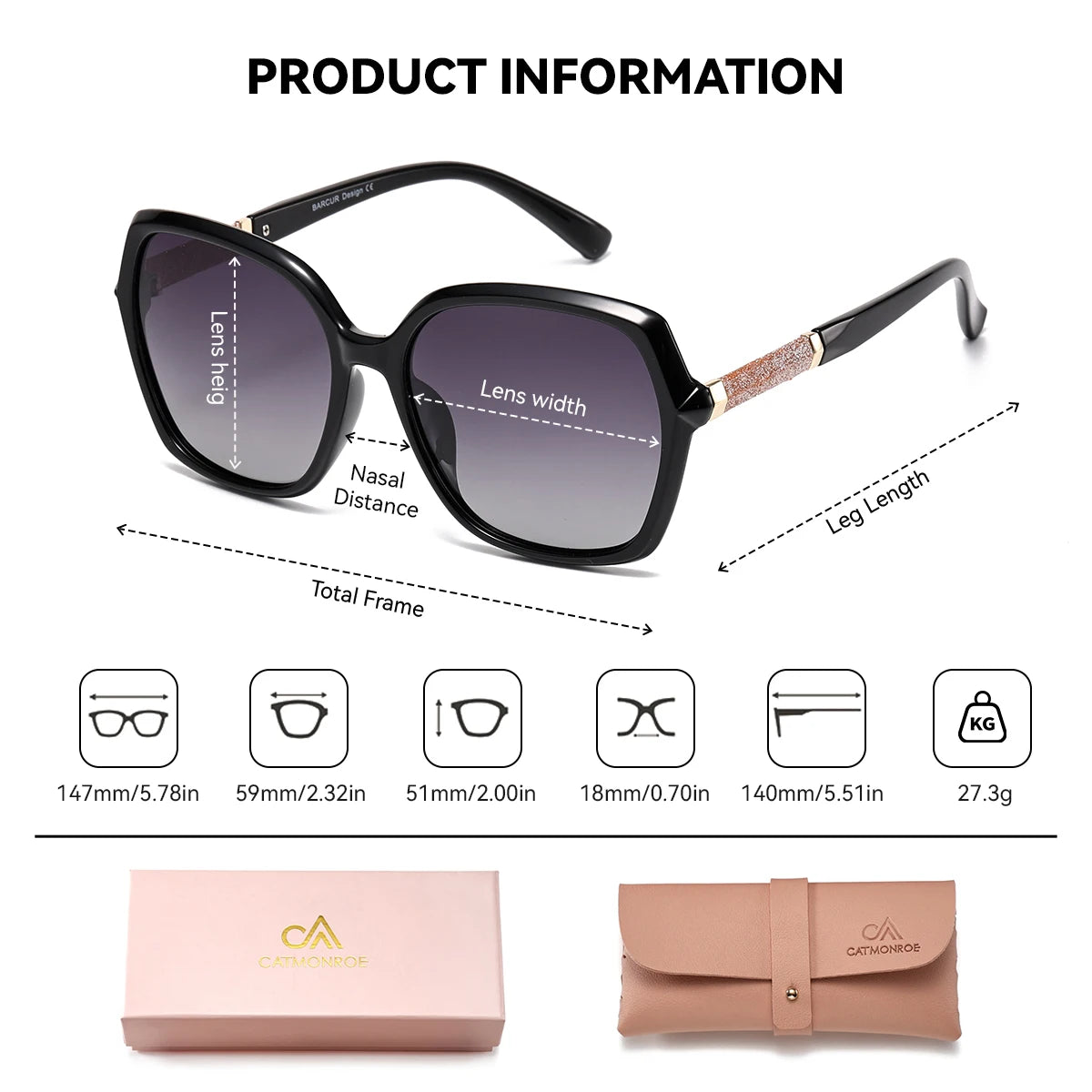 Women’s Luxury Polarized Sunglasses - Butterfly Fashion Frame UV400 Sun Protection