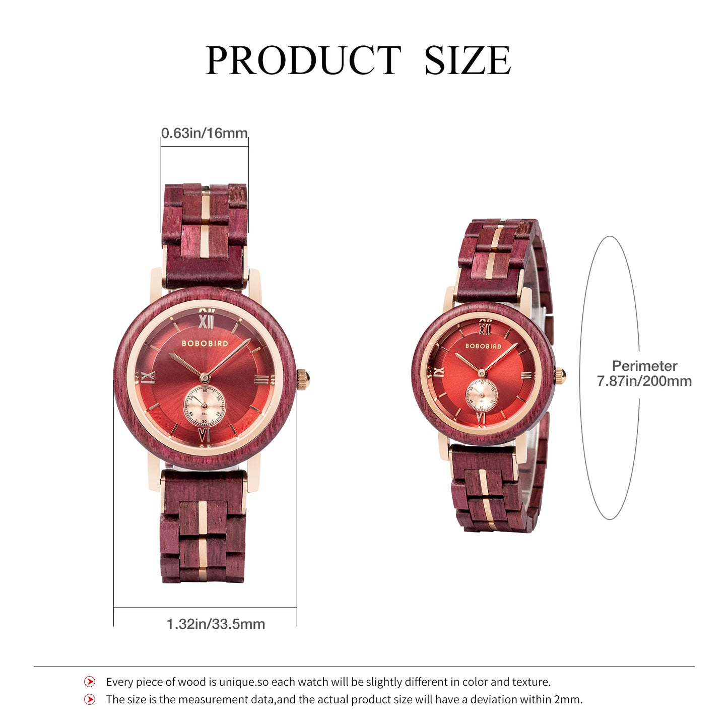 Women's Luxury Wooden Watches for Women - Roman Numerals - Quartz Style