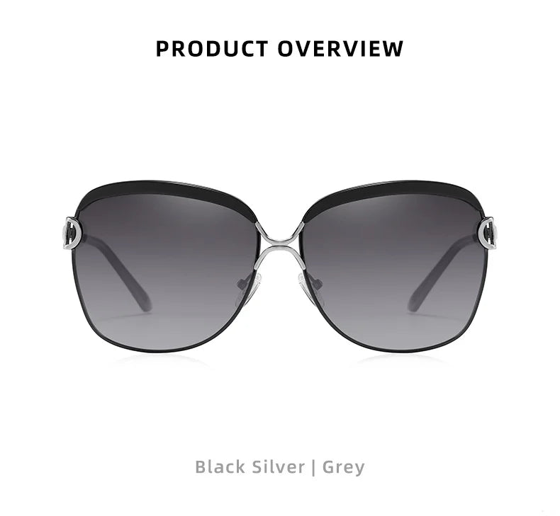 Polarized Ladies Sunglasses With Gradient Lenses - UV Sun Ray Protection And Wire Frames