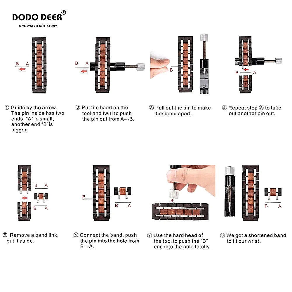 Women’s Wooden Quartz Wristwatch With Square Face - Black Numberless Analog Display