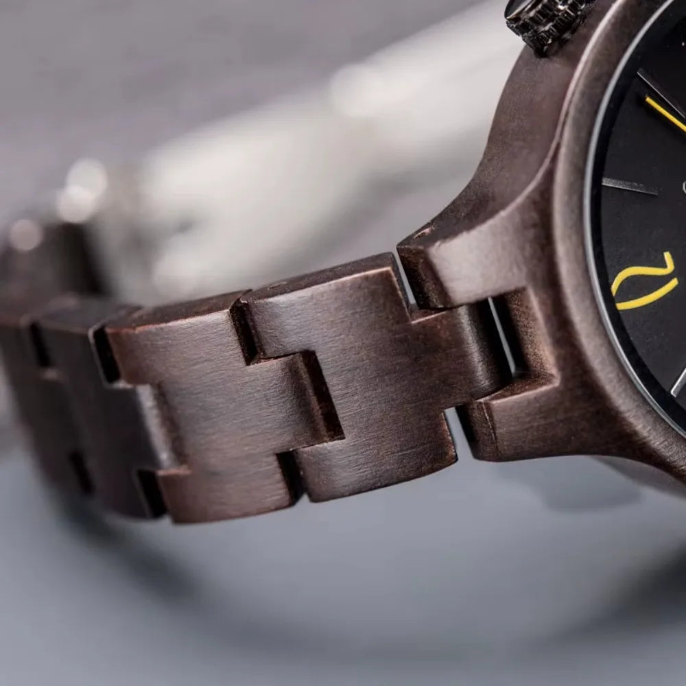 Men’s And Women’s Matching Wooden Watches - Classic Analog His & Her Wrist Watches For Couples