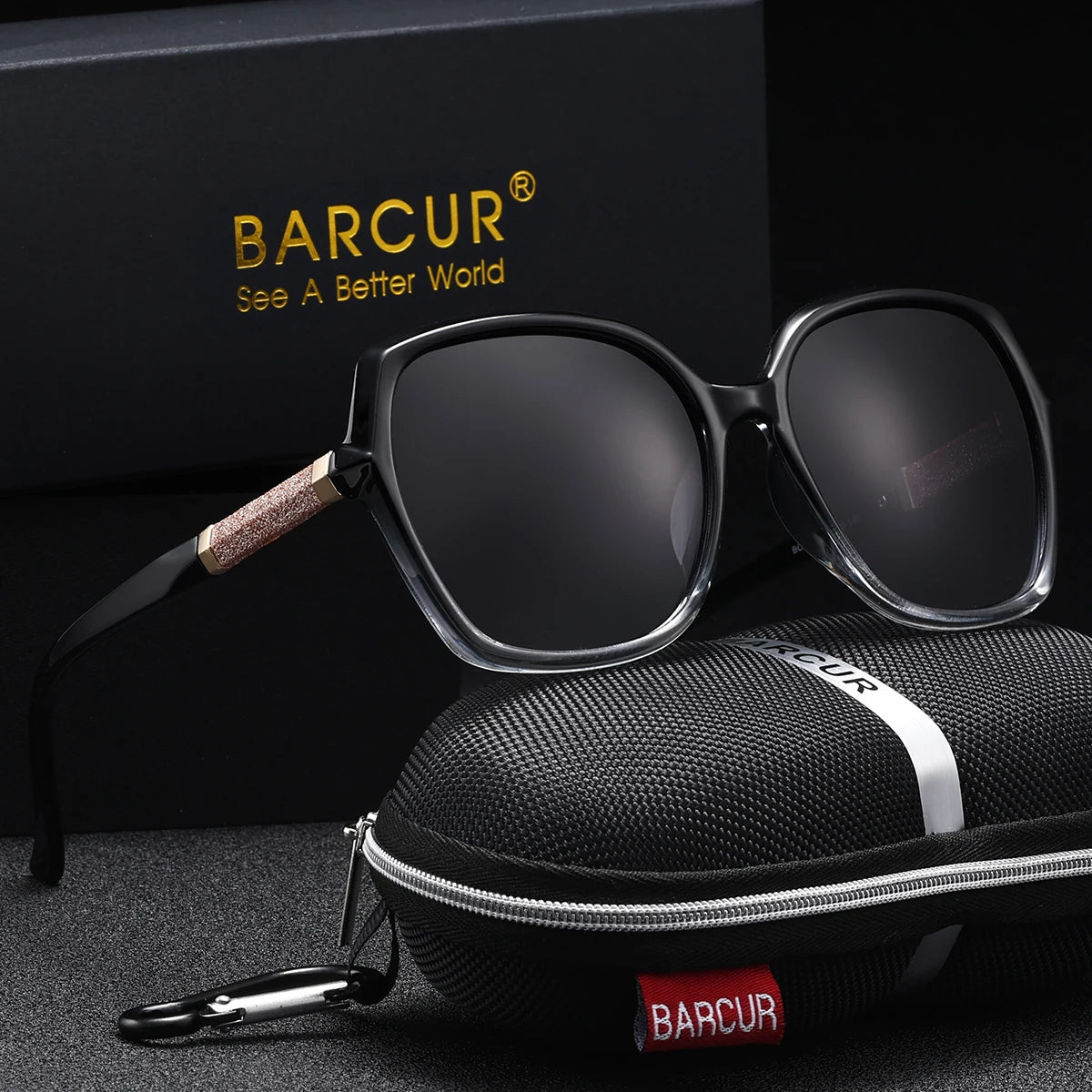 Ladies Oversized Polarized Sunglasses With Gradient Shades - UV400 Sun Ray Protection