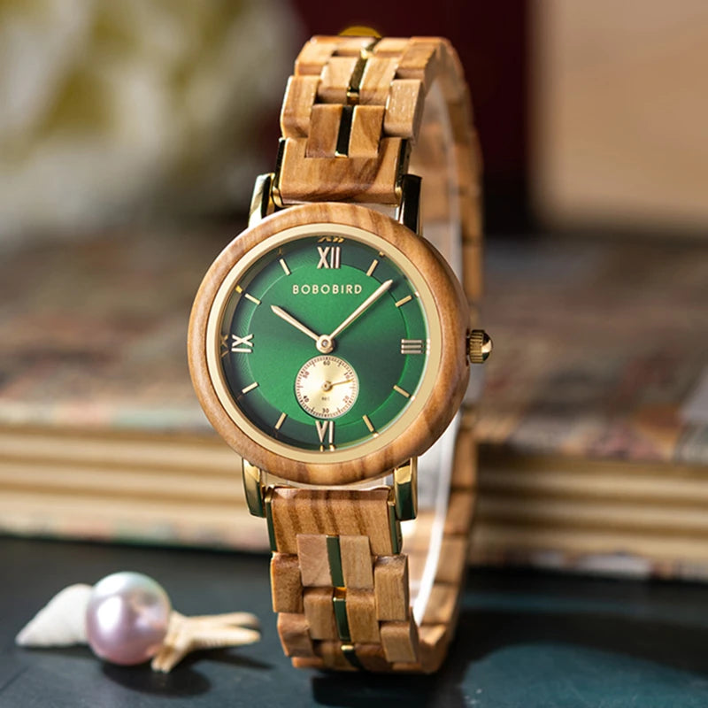 Women's Luxury Wooden Watches for Women - Roman Numerals - Quartz Style