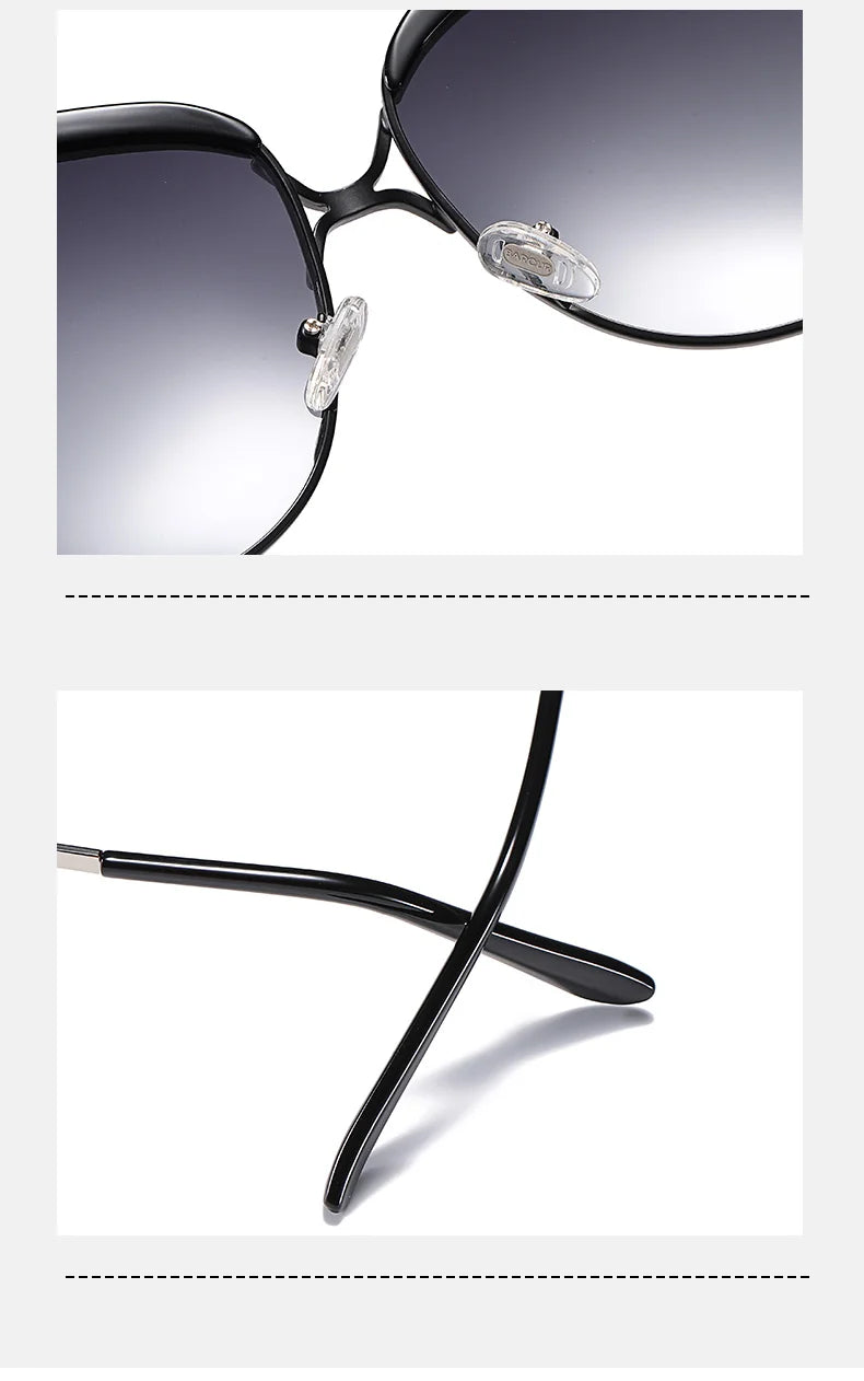 Polarized Ladies Sunglasses With Gradient Lenses - UV Sun Ray Protection And Wire Frames