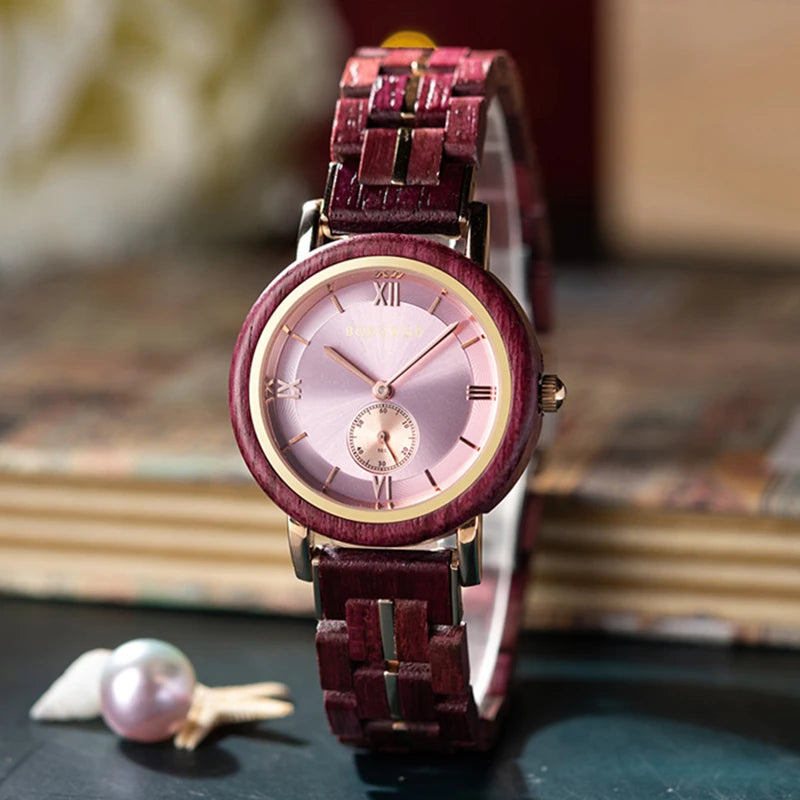 Women's Luxury Wooden Watches for Women - Roman Numerals - Quartz Style