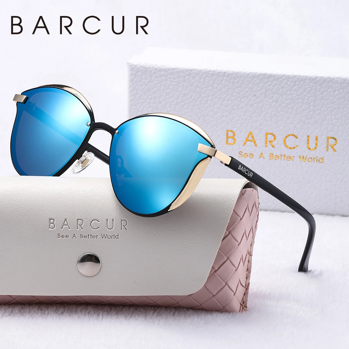 Rimless Frame Polarized Sunglasses For Women - Mirror Lenses With UV Protection