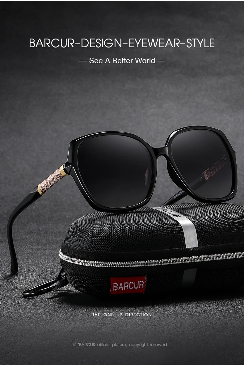 Designer Polarized Sunglasses For Women - Cat Eye Shaped UV400 Protection Gradient Lenses