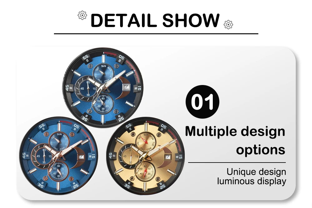 Men’s Sports Fashion Wooden Watch - Chronographic Analog Face With Luminous Hands