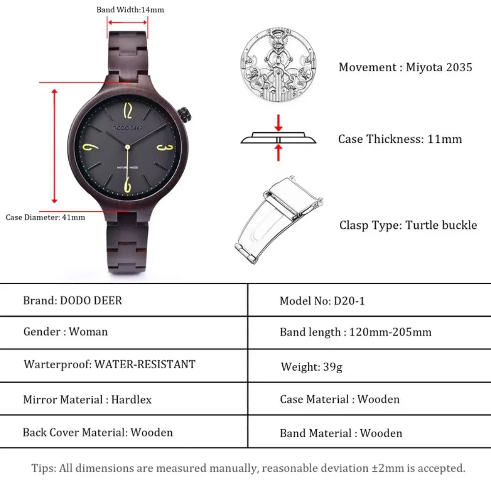 Men’s And Women’s Matching Wooden Watches - Classic Analog His & Her Wrist Watches For Couples