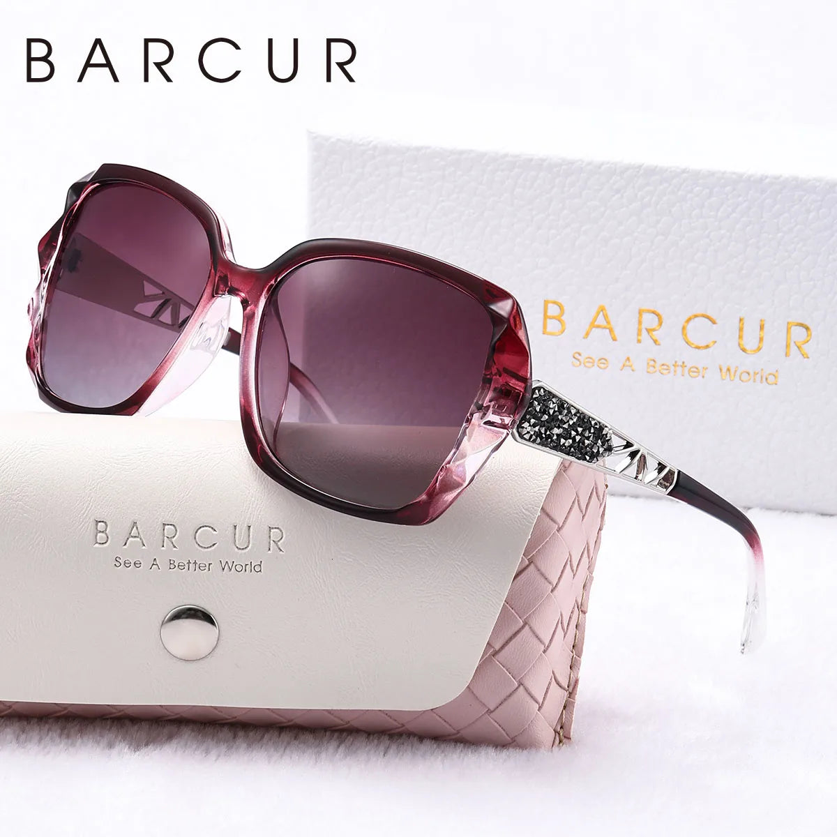 Women’s Fashion Butterfly Polarized Sunglasses - Large Frames With Hollowed Out Mirror Legs