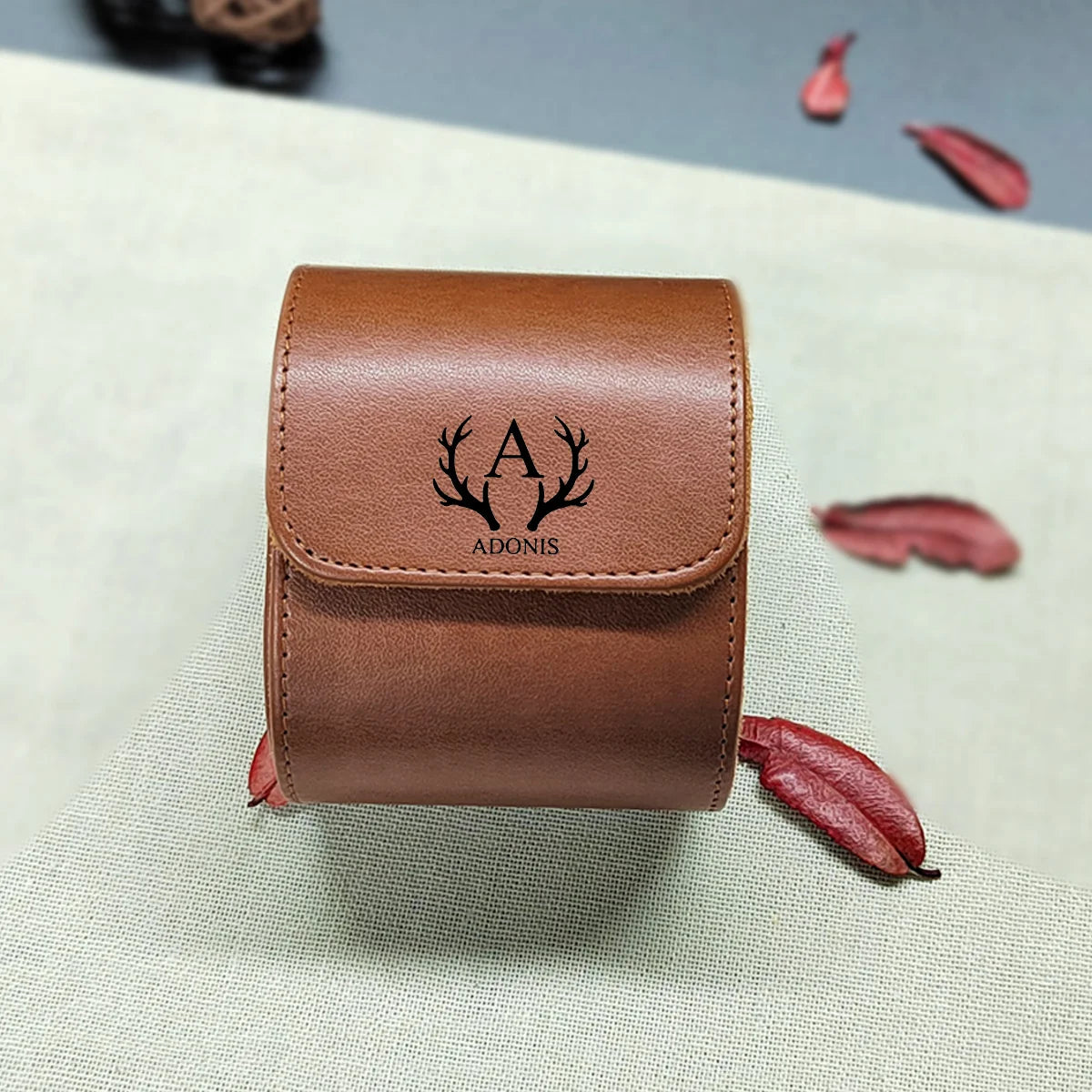 1/2/3-Slot Watch Roll Personalized Leather Travel Case - Custom Watch Case - Watch Storage Box