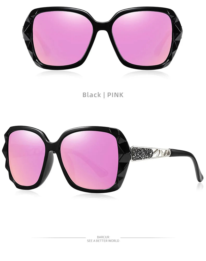 Ladies Fashion Sunglasses With Polarized Gradient Lenses - Butterfly Frames And UV Sunlight Protection