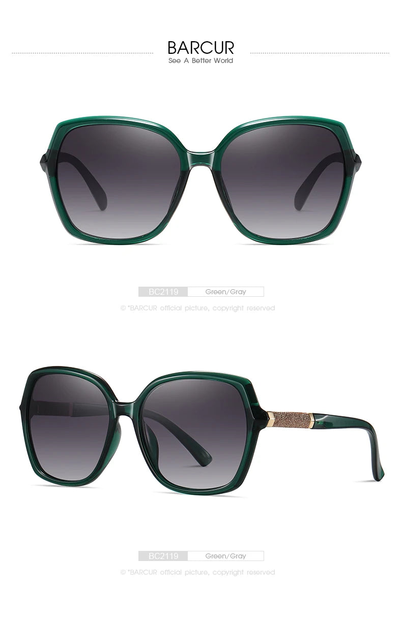 Designer Polarized Sunglasses For Women - Cat Eye Shaped UV400 Protection Gradient Lenses