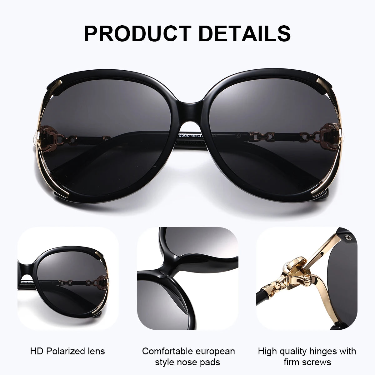 Ladies Sunglasses With Oversized Cat Eye Frames And Ornate Legs - UV Sunlight Protection In Gradient Lenses