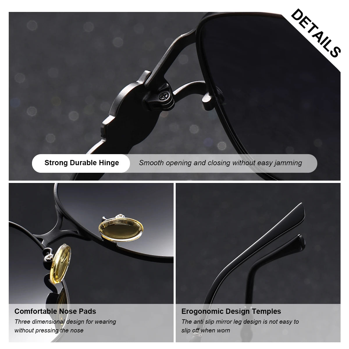 Polarized Sunglasses For Women -Retro Metal Frames With UV400 Sunlight Protection Gradient Lenses