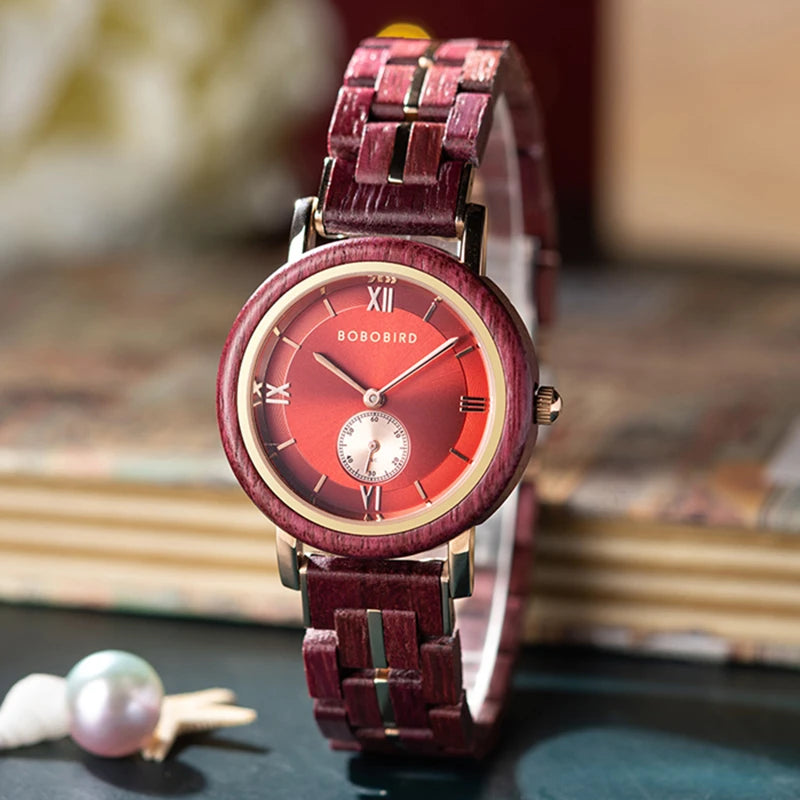 Women's Luxury Wooden Watches for Women - Roman Numerals - Quartz Style