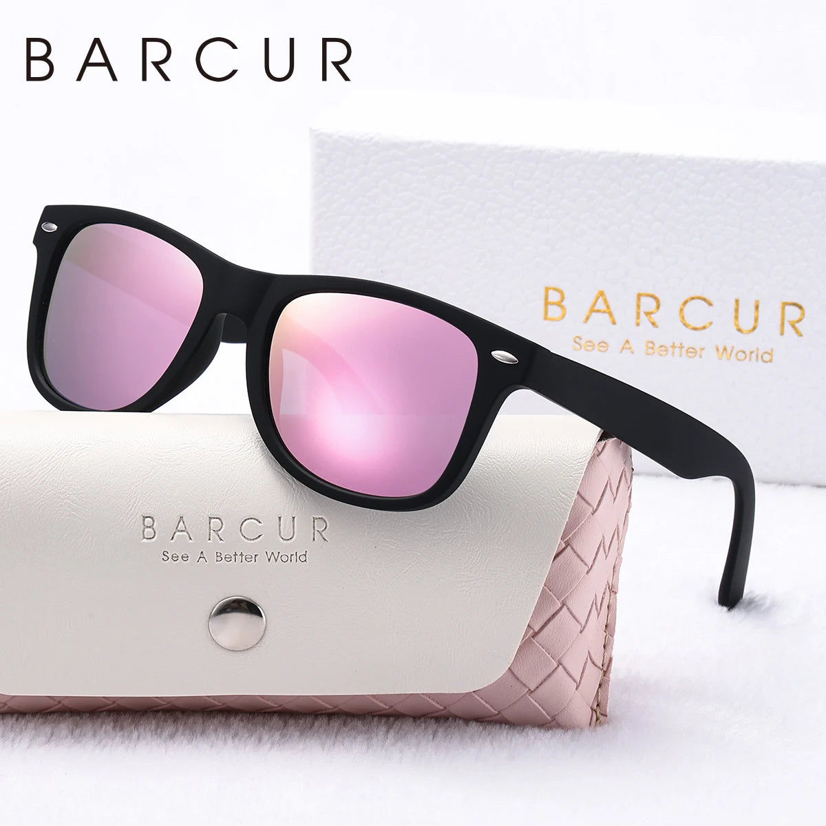 BARCUR Black Polarized Women Sunglasses Classic Comfortable PC Oval Men Sunglasses UV400 Sunshade Glasses Apparel Accessory