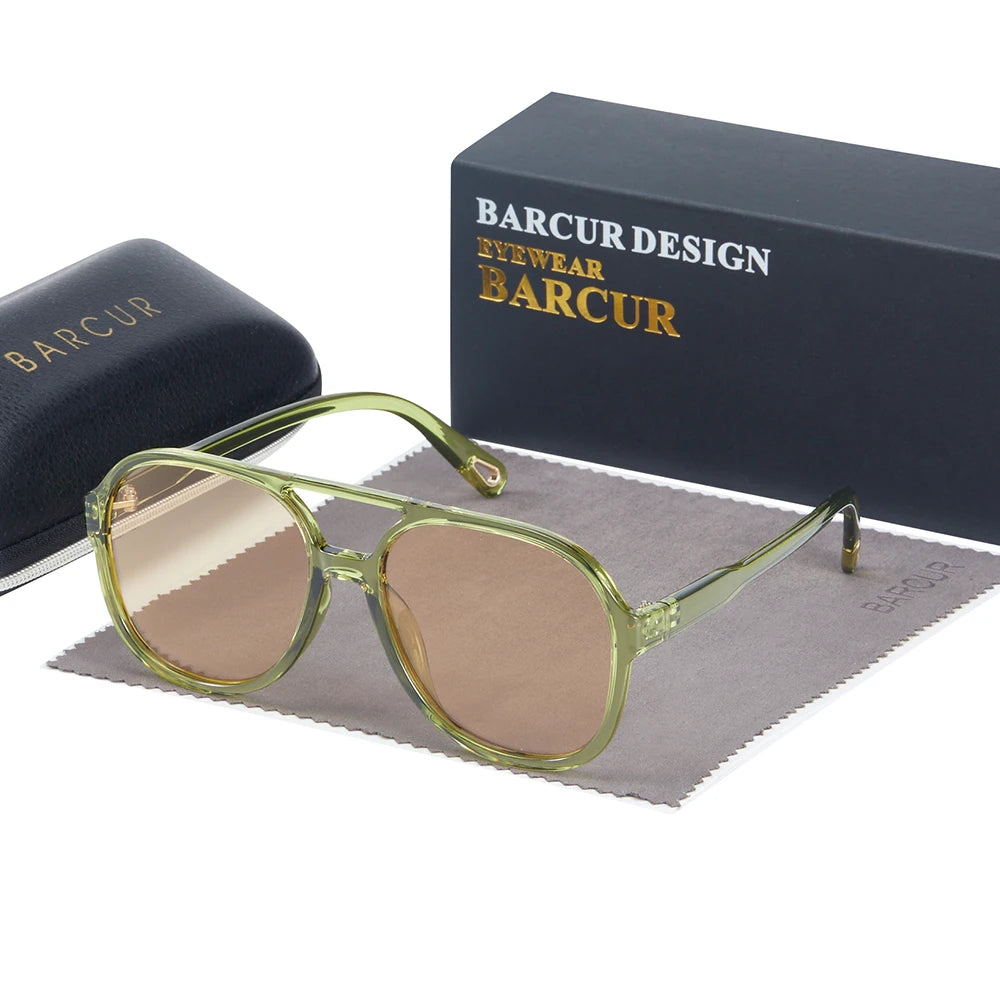 BARCUR Classic Retro Polarized Sunglasses for Women's 70s Square Fashion Sunglasses for Men's Comfortable Driving Hiking Sports