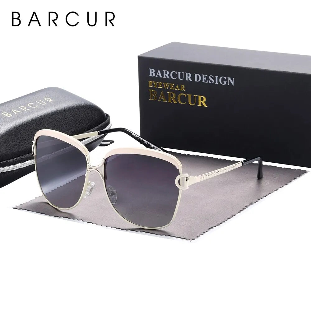 Polarized Ladies Sunglasses With Gradient Lenses - UV Sun Ray Protection And Wire Frames