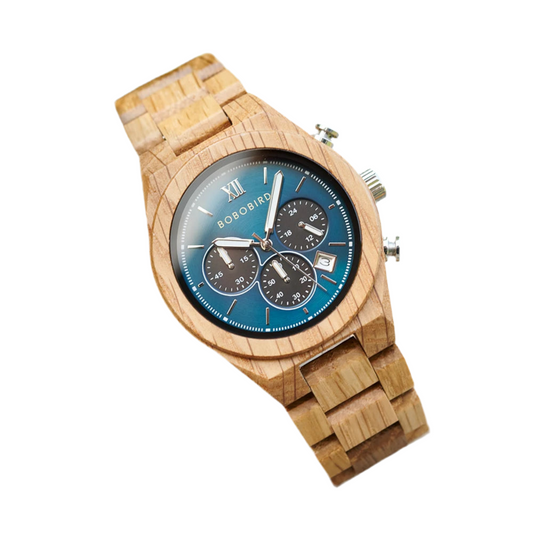 Men's Fashion Wooden Wristwatch - Quartz Movement - Round Face