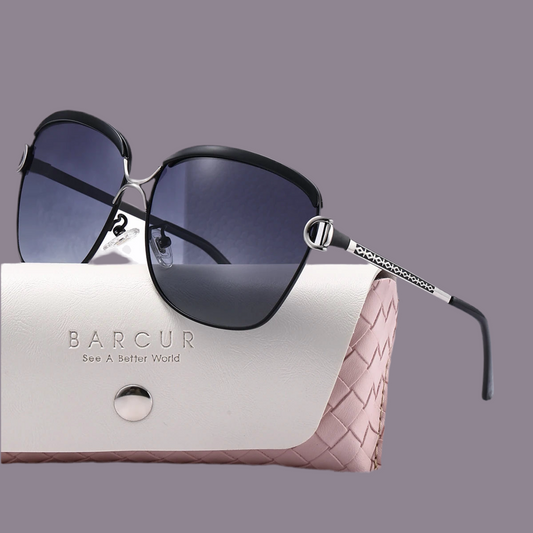 Women’s Fashion Sunglasses With Decorative Metal Frames - UV Polarized Gradient Lenses