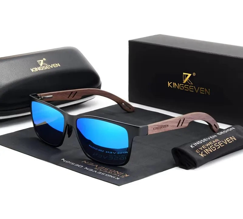 Wooden Sunglasses For Men High - Classic Rectangular Frames With UV400 Polarized Lenses