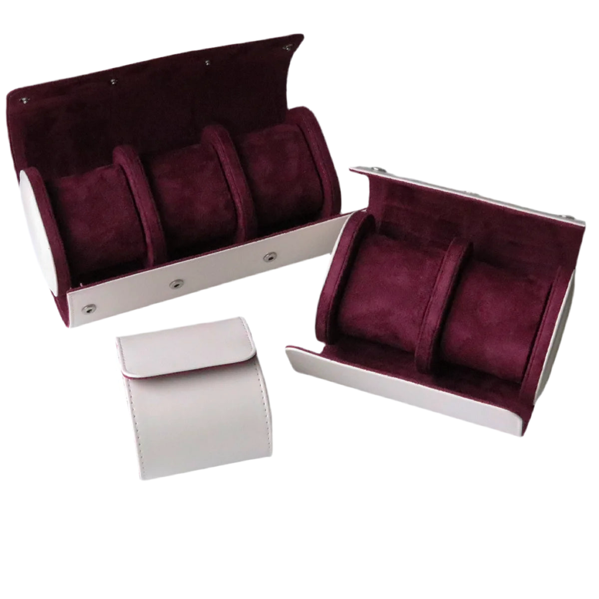 Watch Travel Cases - White Leather Storage Pouch For Wrist Watches