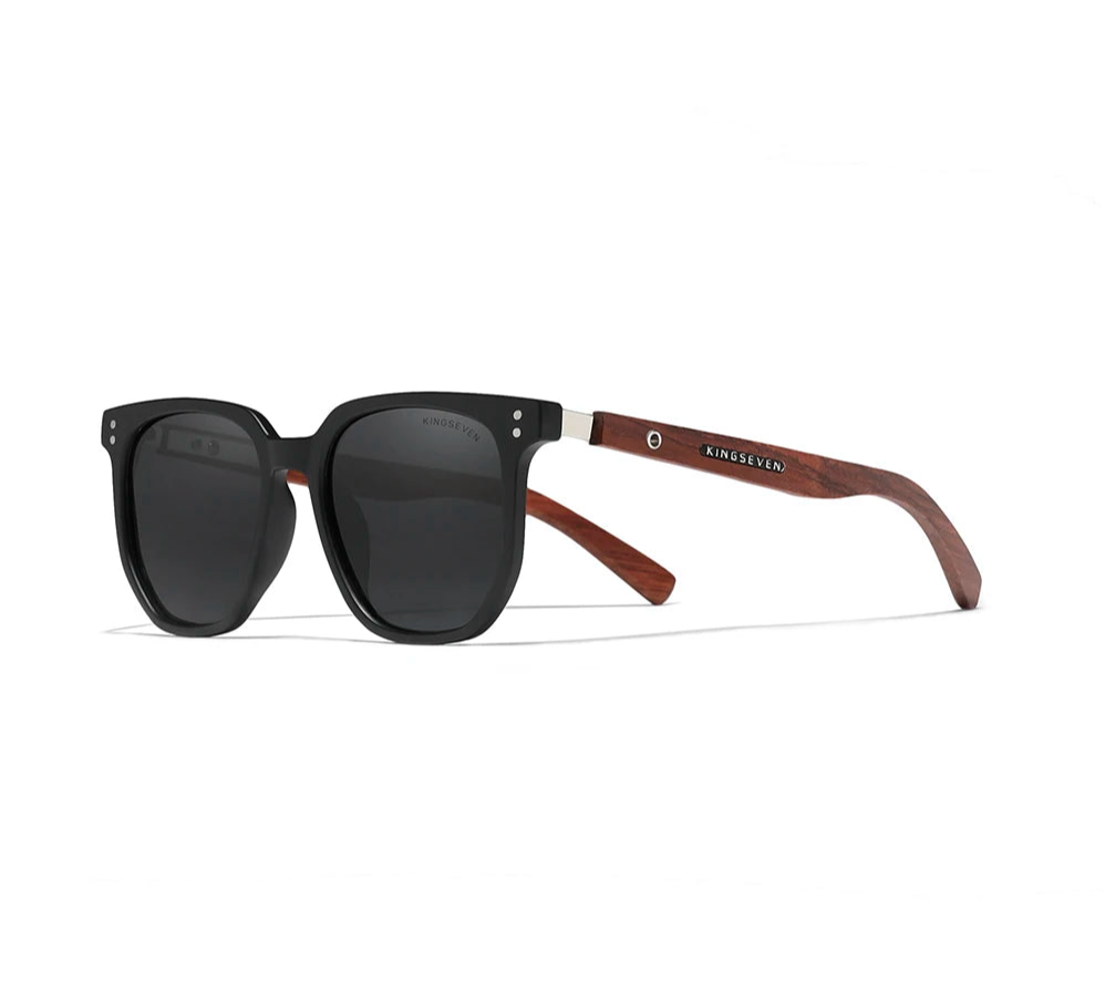 Men’s Retro Shape Wooden Sunglasses For Men - Polarized Square Lenses With UV Sunlight Protection