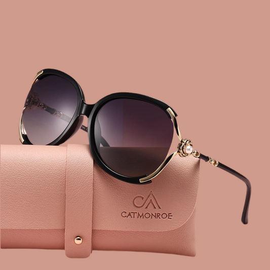 Ladies Sunglasses With Oversized Cat Eye Frames And Ornate Legs - UV Sunlight Protection In Gradient Lenses