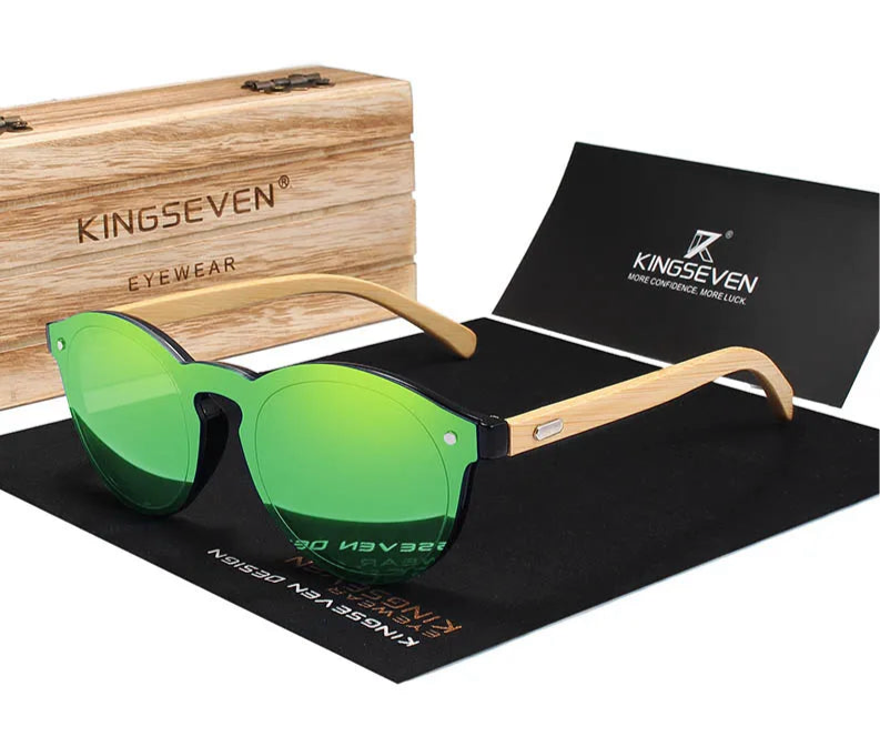 Men’s Designer Bamboo Sunglasses - Polarized UV400  Shades Safe For Driving Outdoor Causal Eyewear