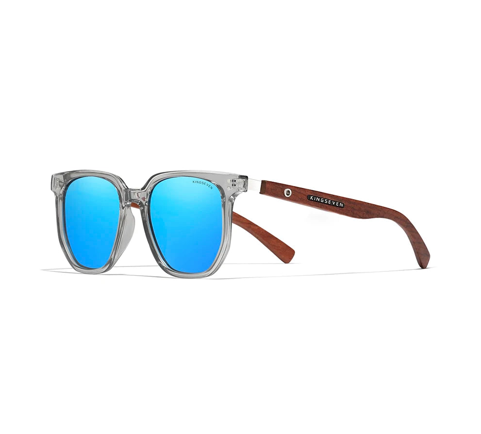 Men’s Retro Shape Wooden Sunglasses For Men - Polarized Square Lenses With UV Sunlight Protection
