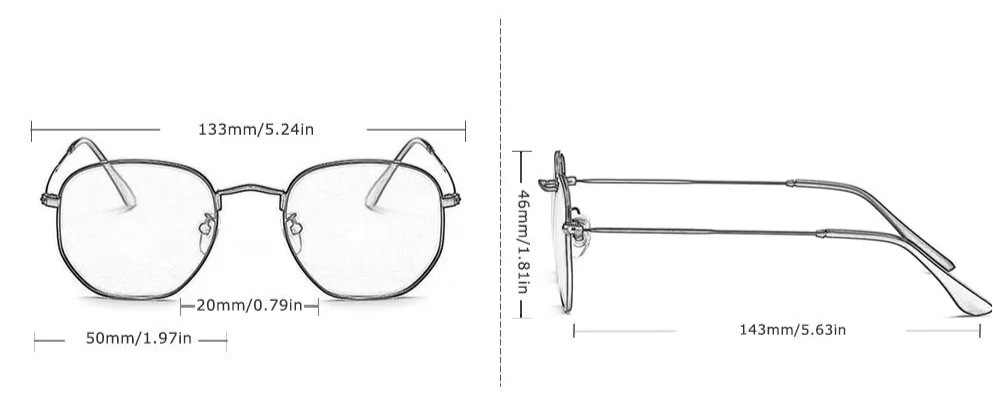 Polarized Sunglasses For Men With Hexagon Shaped Lenses And Metal Frames