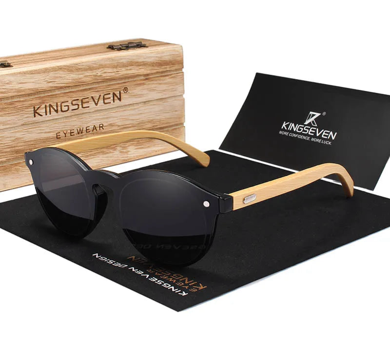 Men’s Designer Bamboo Sunglasses - Polarized UV400  Shades Safe For Driving Outdoor Causal Eyewear