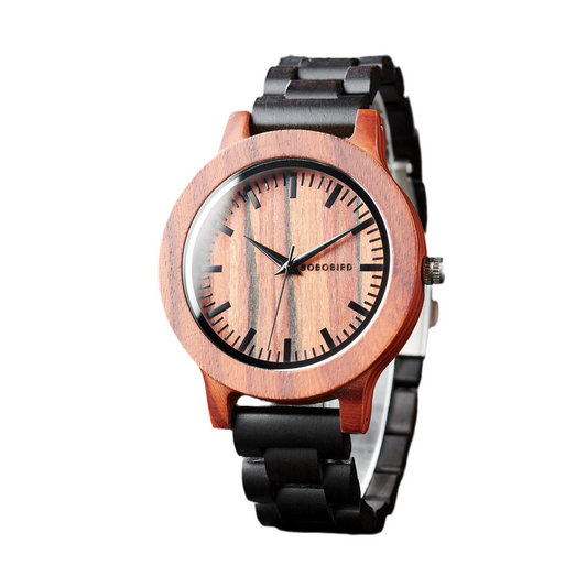 Men’s Classic Analog Sandalwood Watch - Quartz Movement With Wooden Box