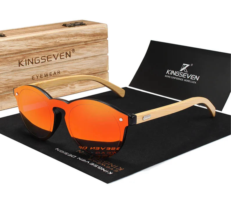 Men’s Designer Bamboo Sunglasses - Polarized UV400  Shades Safe For Driving Outdoor Causal Eyewear