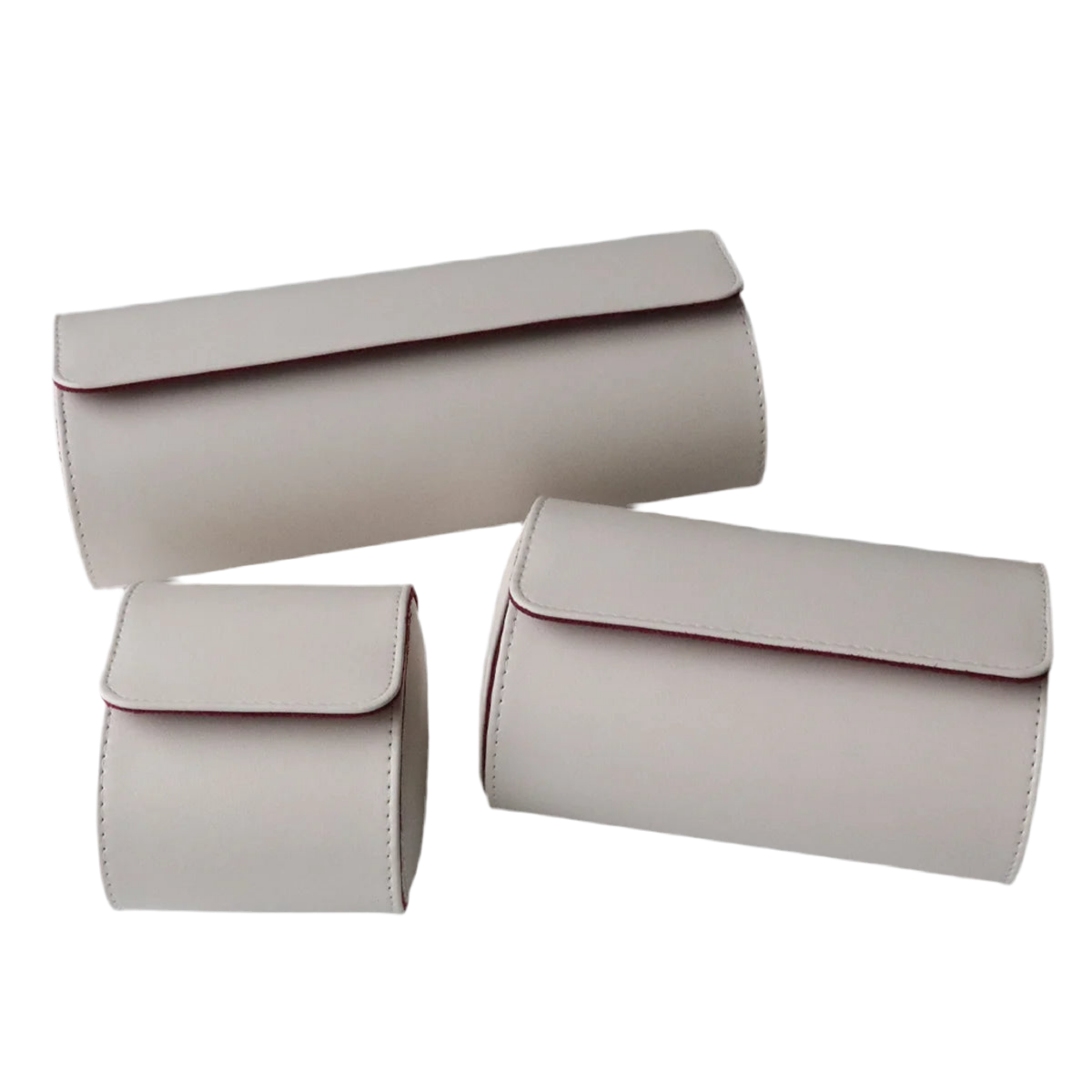 Watch Travel Cases - White Leather Storage Pouch For Wrist Watches