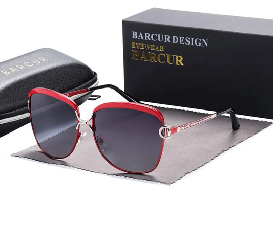 Polarized Ladies Sunglasses With Gradient Lenses - UV Sun Ray Protection And Wire Frames