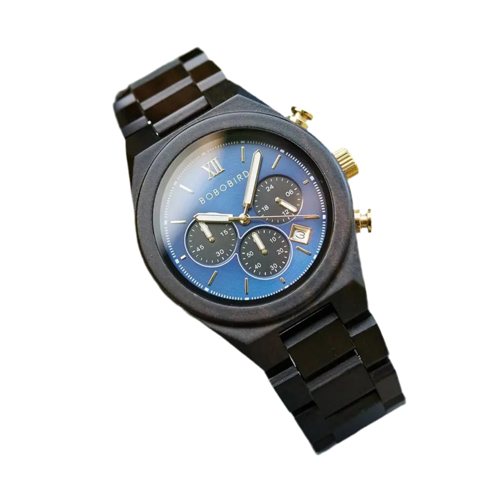 Men's Fashion Wooden Wristwatch - Quartz Movement - Round Face